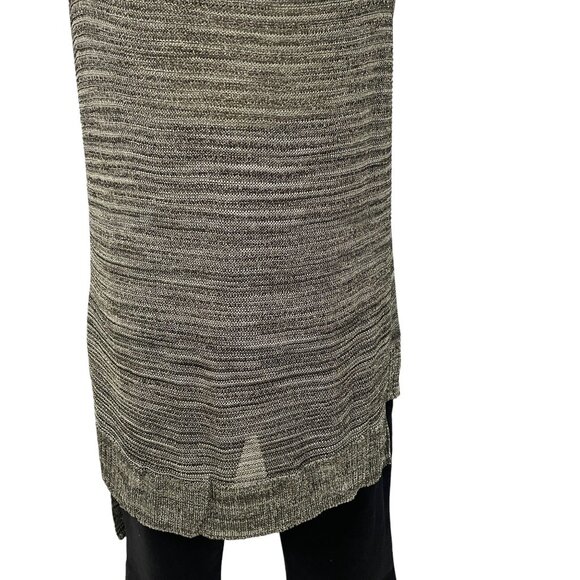 INC Metallic Knit Drape Neck Tank Olive Green Sparkle Sleeveless Top Large - Picture 12 of 12